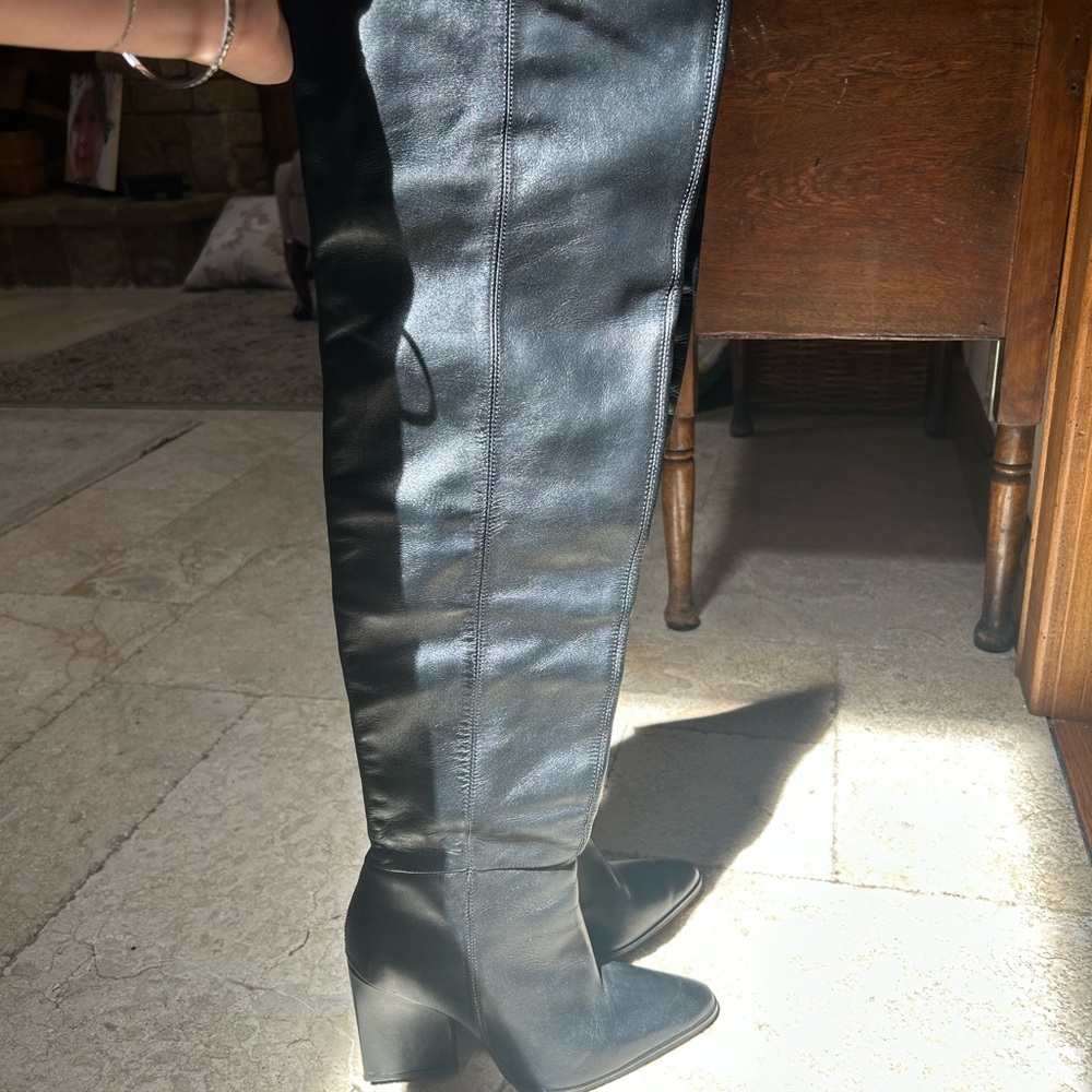 Zara Sleek Black Over-the-Knee Boots
